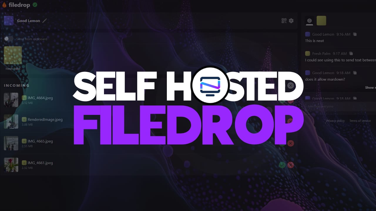 FileDrop: Self Hosted WebRTC File Transfer with Chat