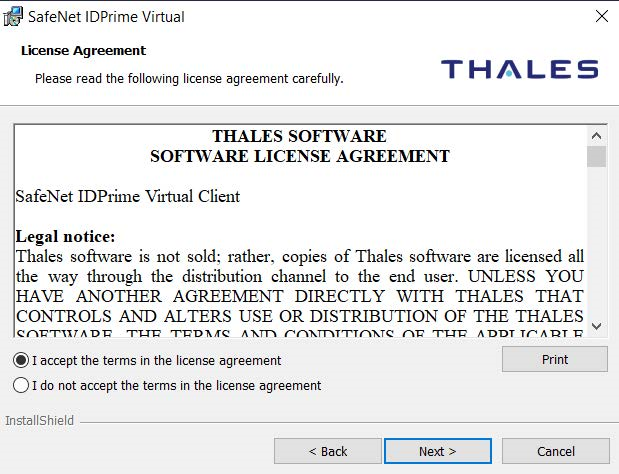 License Agreement Window