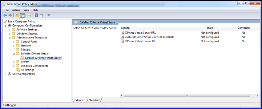 Local Group Policy Editor Window