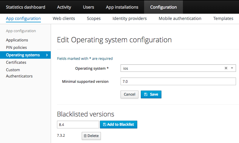 Block Operating System version