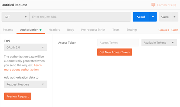 Request token in postman