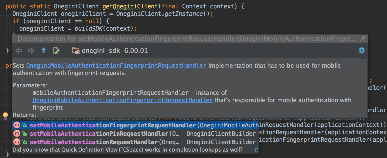 Javadocs in Android Studio