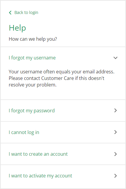 User journey example buttons