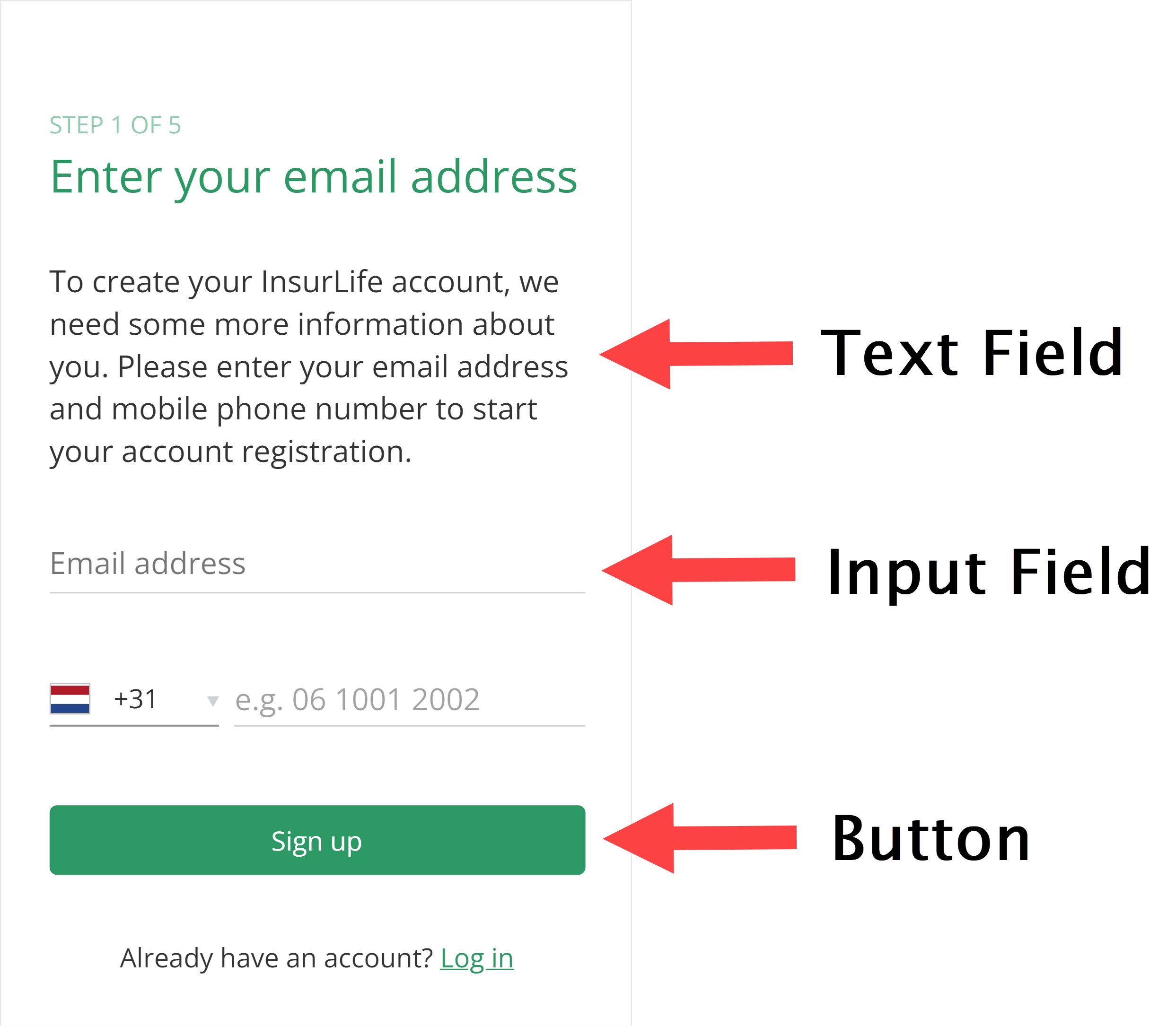 User journey example header