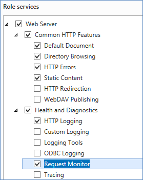 Select IIS Role Services IIS Role Services