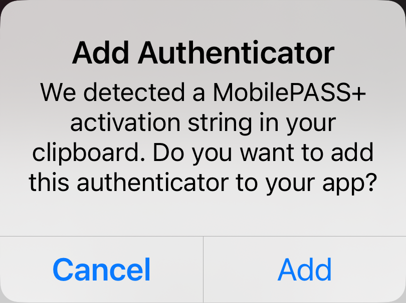 Paste activation string