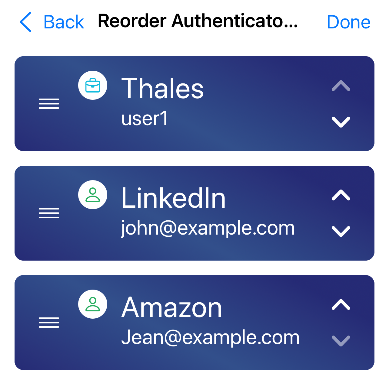 Use arrows to reorder tokens
