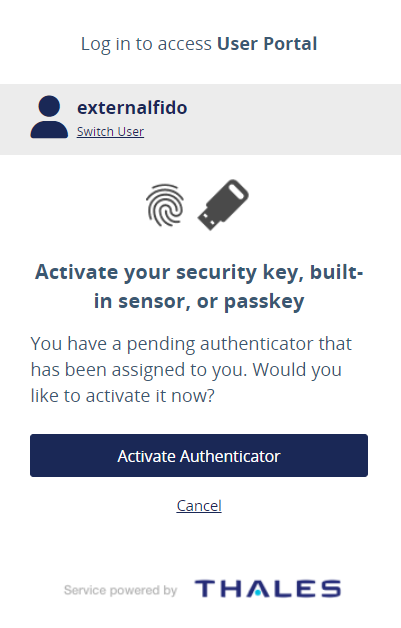 Activate authenticator