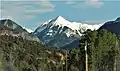 Abrams Mountain seen from southbound US Highway 550, approaching Ouray.