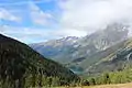 View of the Antholz Valley (Italy) from Staller Saddle. Far right: the Wildgall (3,272&nbsp;m)