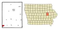 Location of Belle Plaine, Iowa
