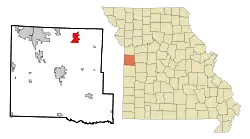 Location of Pleasant Hill, Missouri