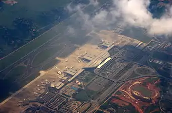 Aerial view of Terminal 1 and 2