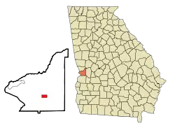 Location in Chattahoochee County and the state of Georgia