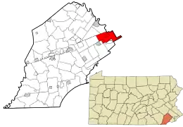 Location in Chester County and the state of Pennsylvania.