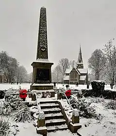 Chiswick War Memorialin snow