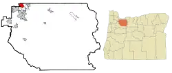 Location within Clackamas County and the State of Oregon
