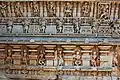 Close up of decorative relief on parapet wall in Chennakeshava temple at Hullekere