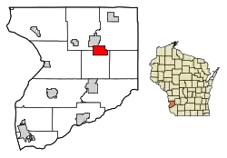 Location of Bell Center in Crawford County, Wisconsin.
