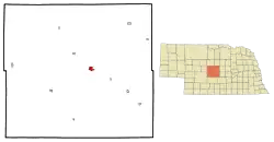 Location within Custer County (left) and Nebraska (right)
