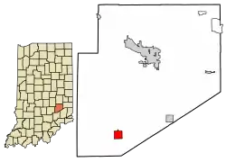 Location of Westport in Decatur County, Indiana.
