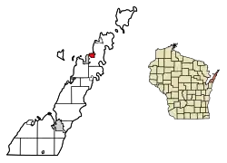 Location of Sister Bay in Door County, Wisconsin.