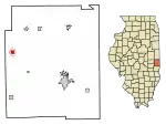 Location of Brocton in Edgar County, Illinois.