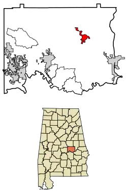 Location of Eclectic in Elmore County, Alabama