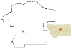 Location of Lewistown, Montana