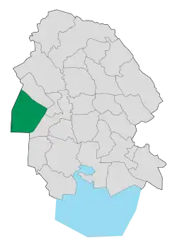 Location of Hoveyzeh County in&nbsp;Khuzestan&nbsp;province