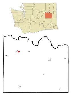 Location of Wilbur, Washington