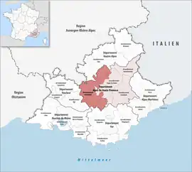 Location within the region Provence-Alpes-Côte d'Azur