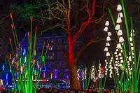 Light sculptures transform Leicester Square in London.