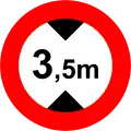 18a)&nbsp;— No vehicles over 3.5 metres in height