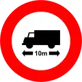 18d)&nbsp;— No vehicles over 10 metres in length