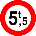 18f)&nbsp;— No vehicles weighing more than 5.5 tonnes
