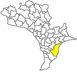 Mandal map of Krishna district showing Machilipatnam mandal (in yellow)