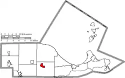 Location of Oak Harbor in Ottawa County