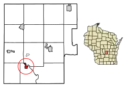 Location of Endeavor in Marquette County, Wisconsin.
