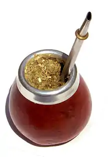 Bombilla in a gourd with mate