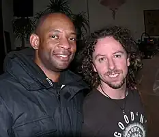 Michael Jerome (left) with bassist Joe Karnes of John Cale Band