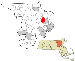 Location in Middlesex County in Massachusetts