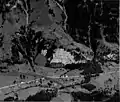 Aerial photograph of Mitholz, c.&nbsp;1930, before construction of the munitions facility