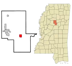 Location of Kilmichael, Mississippi