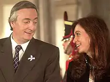 President Néstor Kirchner and future President Cristina Fernández de Kirchner First Gentleman, 2007–2010 andFirst Lady, 2003–2007