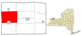 Location in Orleans County and the state of New York.