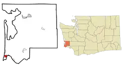 Location of Ilwaco, Washington