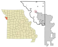 Location of Tracy, Missouri