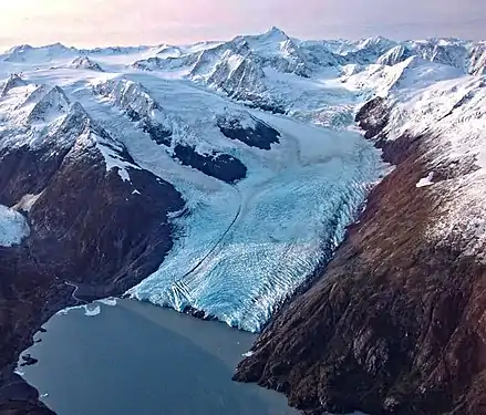 Carpathian Peak centered beyond Portage Glacier