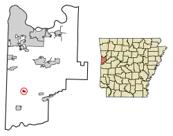 Location of Midland in Sebastian County, Arkansas.